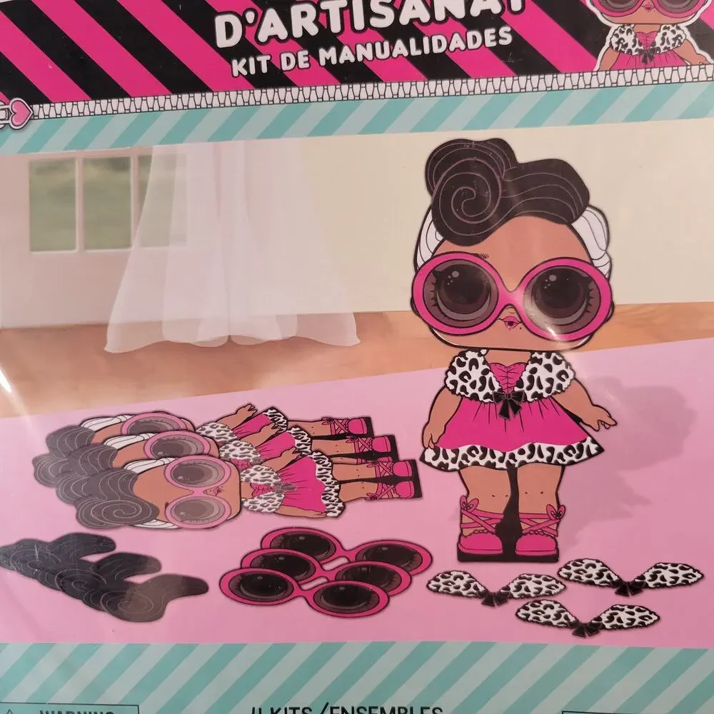 LOL Surprise Craft Kits Set of 8 Girl Party Favor DIY Dress Up Cardboard